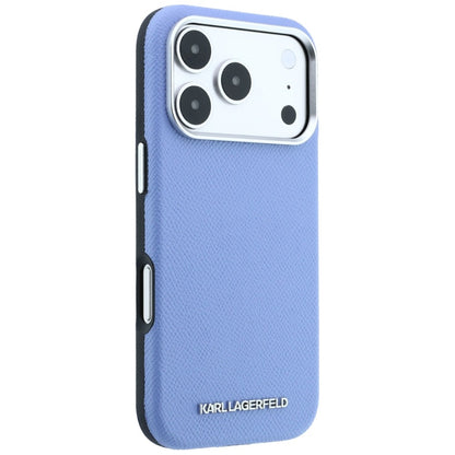 MagSafe-hoesje voor Apple iPhone 18 Pro / 17 Pro, Karl Lagerfeld, Gegranuleerd Uitgerekt Logo, Blauw