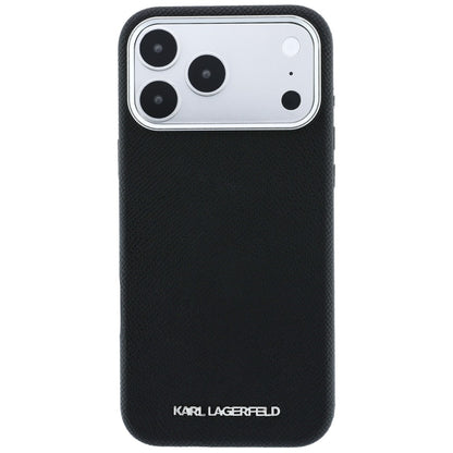 MagSafe-hoesje voor Apple iPhone 18 Pro / 17 Pro, Karl Lagerfeld, Gegranuleerd Uitgerekt Logo, Zwart
