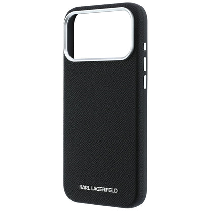 MagSafe-hoesje voor Apple iPhone 18 Pro / 17 Pro, Karl Lagerfeld, Gegranuleerd Uitgerekt Logo, Zwart