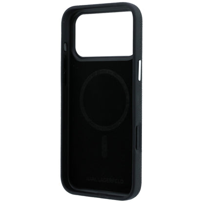 MagSafe-hoesje voor Apple iPhone 18 Pro / 17 Pro, Karl Lagerfeld, Gegranuleerd Uitgerekt Logo, Zwart