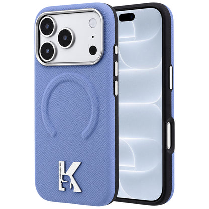 MagSafe-hoesje voor Apple iPhone 18 Pro / 17 Pro, Karl Lagerfeld, Grained Embossed Ring, blauw