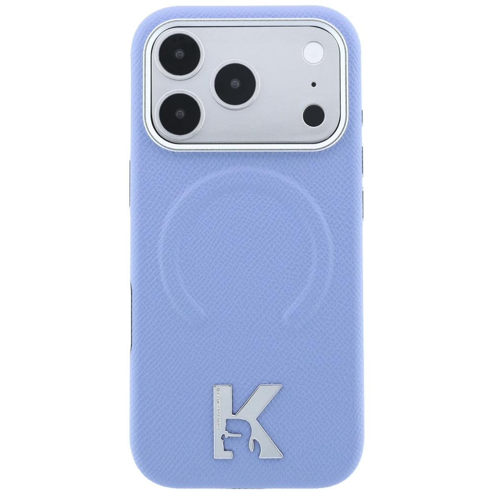 MagSafe-hoesje voor Apple iPhone 18 Pro / 17 Pro, Karl Lagerfeld, Grained Embossed Ring, blauw