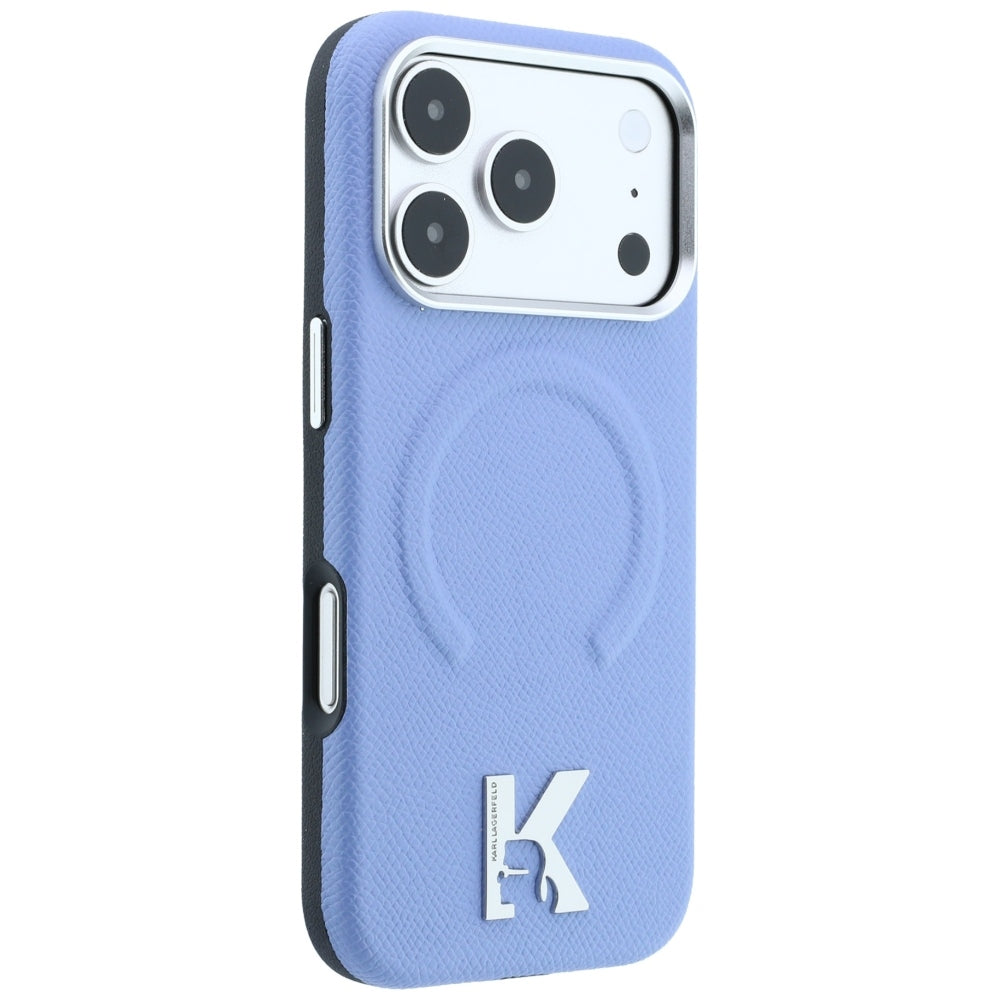 MagSafe-hoesje voor Apple iPhone 18 Pro / 17 Pro, Karl Lagerfeld, Grained Embossed Ring, blauw