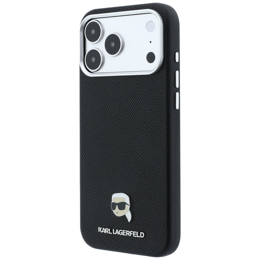 MagSafe-hoes voor Apple iPhone 18 Pro / 17 Pro, Karl Lagerfeld, Grained Karl Head's Metal, Zwart
