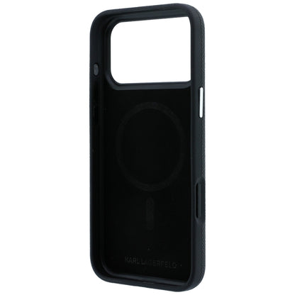 MagSafe Case for Apple iPhone 18 Pro / 17 Pro, Karl Lagerfeld, Grained Karl Head's Metal, Black
