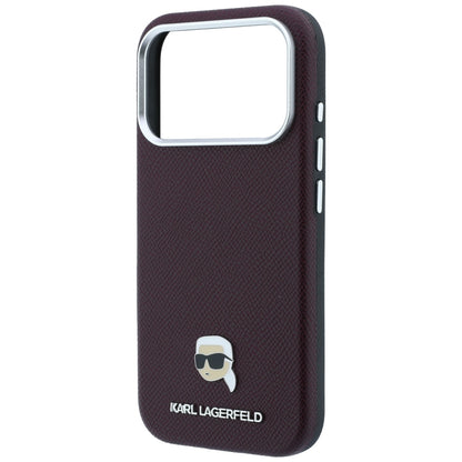 MagSafe-hoes voor Apple iPhone 18 Pro / 17 Pro, Karl Lagerfeld, Gegranuleerd Karl Head's Metaal, Bordeaux