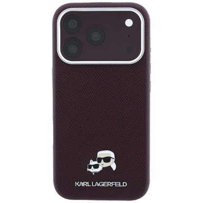 MagSafe-hoesje voor Apple iPhone 18 Pro / 17 Pro, Karl Lagerfeld, Grained KC Heads, Bordeaux