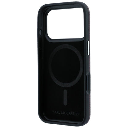 MagSafe-hoesje voor Apple iPhone 18 Pro / 17 Pro, Karl Lagerfeld, Grained KC Heads, Bordeaux