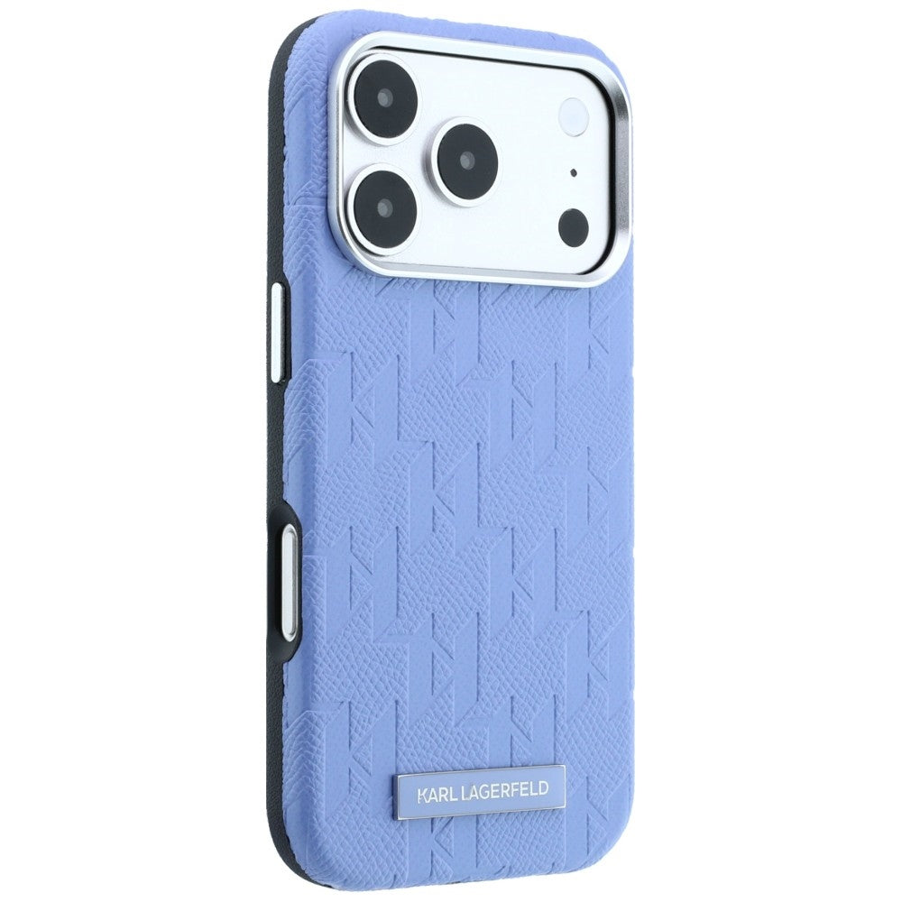 MagSafe-hoesje voor Apple iPhone 18 Pro / 17 Pro, Karl Lagerfeld, Grained Mono Resin Logo, Bleu