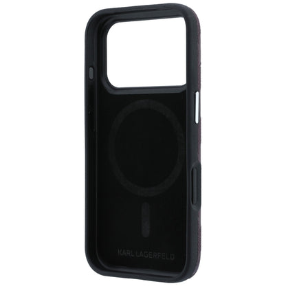 MagSafe Case for Apple iPhone 18 Pro / 17 Pro, Karl Lagerfeld, Grained Mono Resin Logo, Burgundy