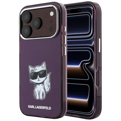 MagSafe-hoesje voor Apple iPhone 18 Pro / 17 Pro, Karl Lagerfeld, HC IML Choupette Body Sketch Print, Bordeaux