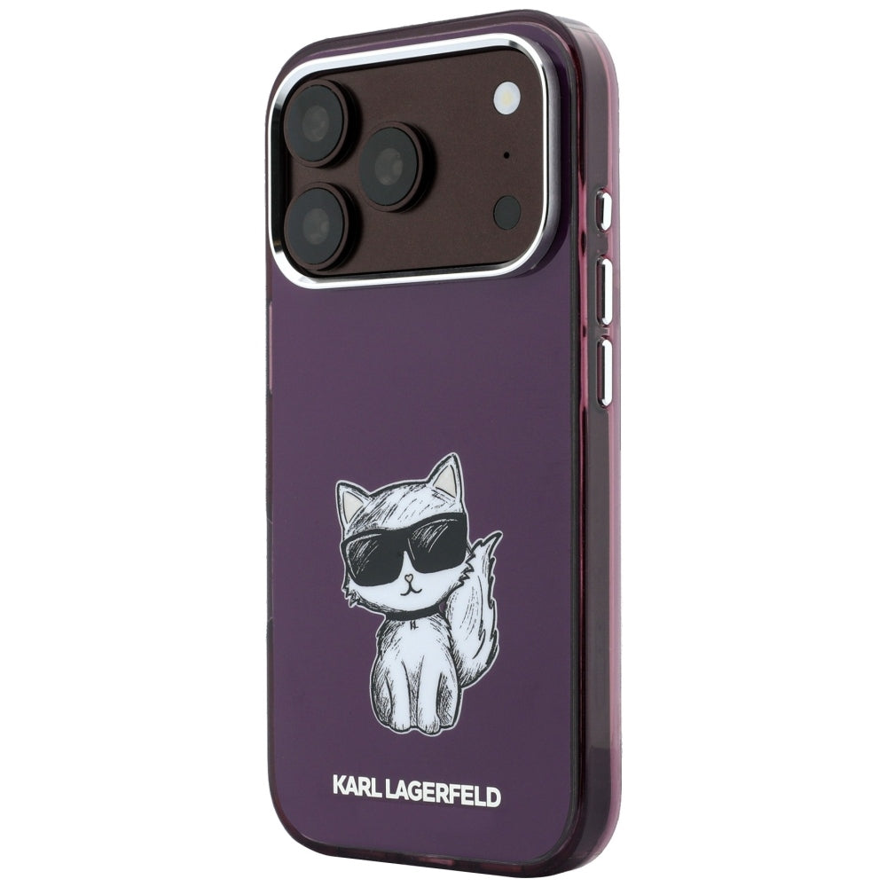 MagSafe-hoesje voor Apple iPhone 18 Pro / 17 Pro, Karl Lagerfeld, HC IML Choupette Body Sketch Print, Bordeaux