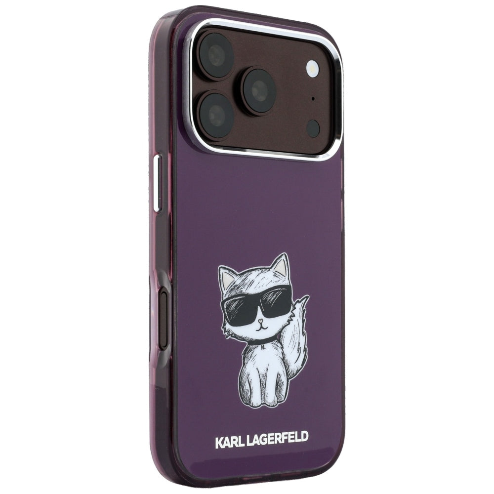 MagSafe-hoesje voor Apple iPhone 18 Pro / 17 Pro, Karl Lagerfeld, HC IML Choupette Body Sketch Print, Bordeaux