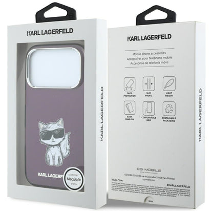 MagSafe-hoesje voor Apple iPhone 18 Pro / 17 Pro, Karl Lagerfeld, HC IML Choupette Body Sketch Print, Bordeaux