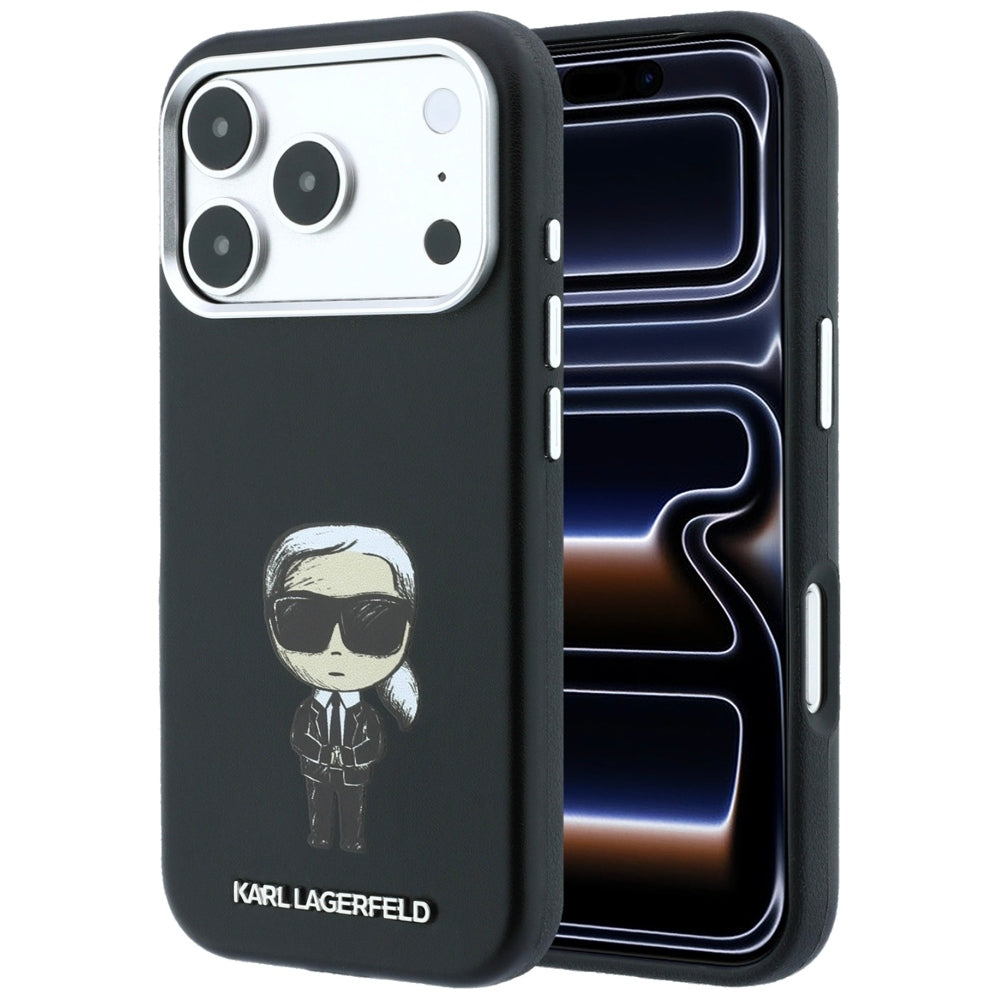 MagSafe-hoesje voor Apple iPhone 18 Pro / 17 Pro, Karl Lagerfeld, Ikonik Sketch, Zwart