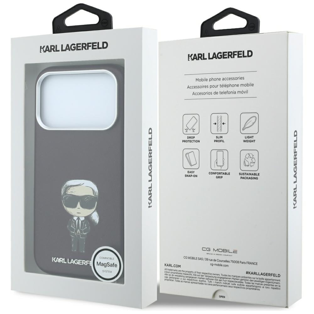 MagSafe-hoesje voor Apple iPhone 18 Pro / 17 Pro, Karl Lagerfeld, Ikonik Sketch, Bordeaux