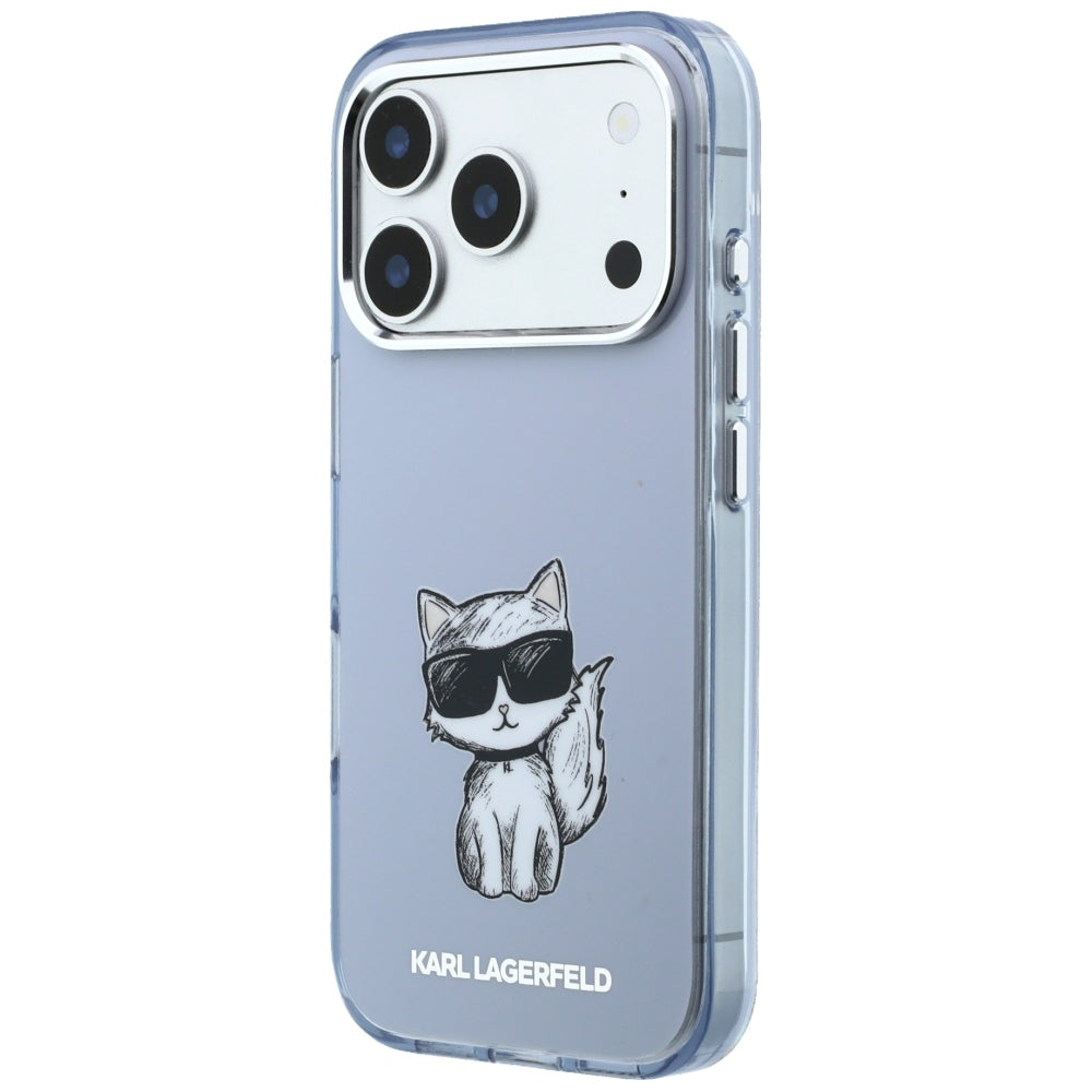 MagSafe-hoesje voor Apple iPhone 18 Pro / 17 Pro, Karl Lagerfeld, IML Choupette Body Sketch Print, Blauw