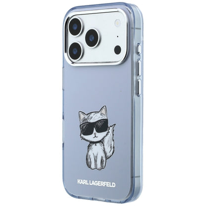 MagSafe-hoesje voor Apple iPhone 18 Pro / 17 Pro, Karl Lagerfeld, IML Choupette Body Sketch Print, Blauw