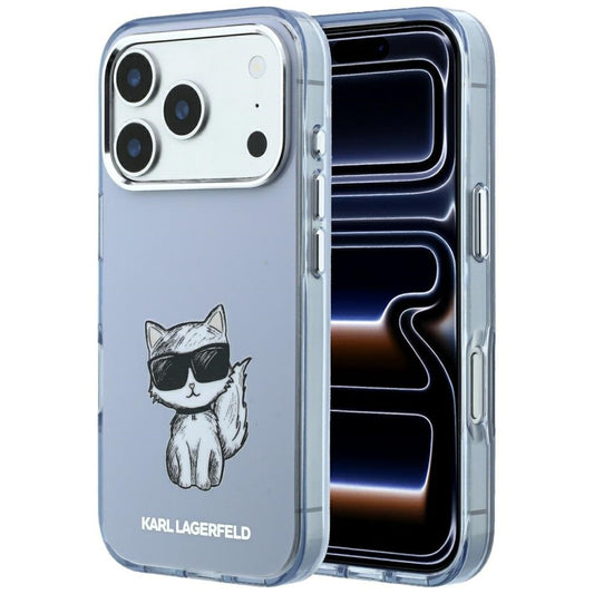 MagSafe-hoesje voor Apple iPhone 18 Pro / 17 Pro, Karl Lagerfeld, IML Choupette Body Sketch Print, Blauw
