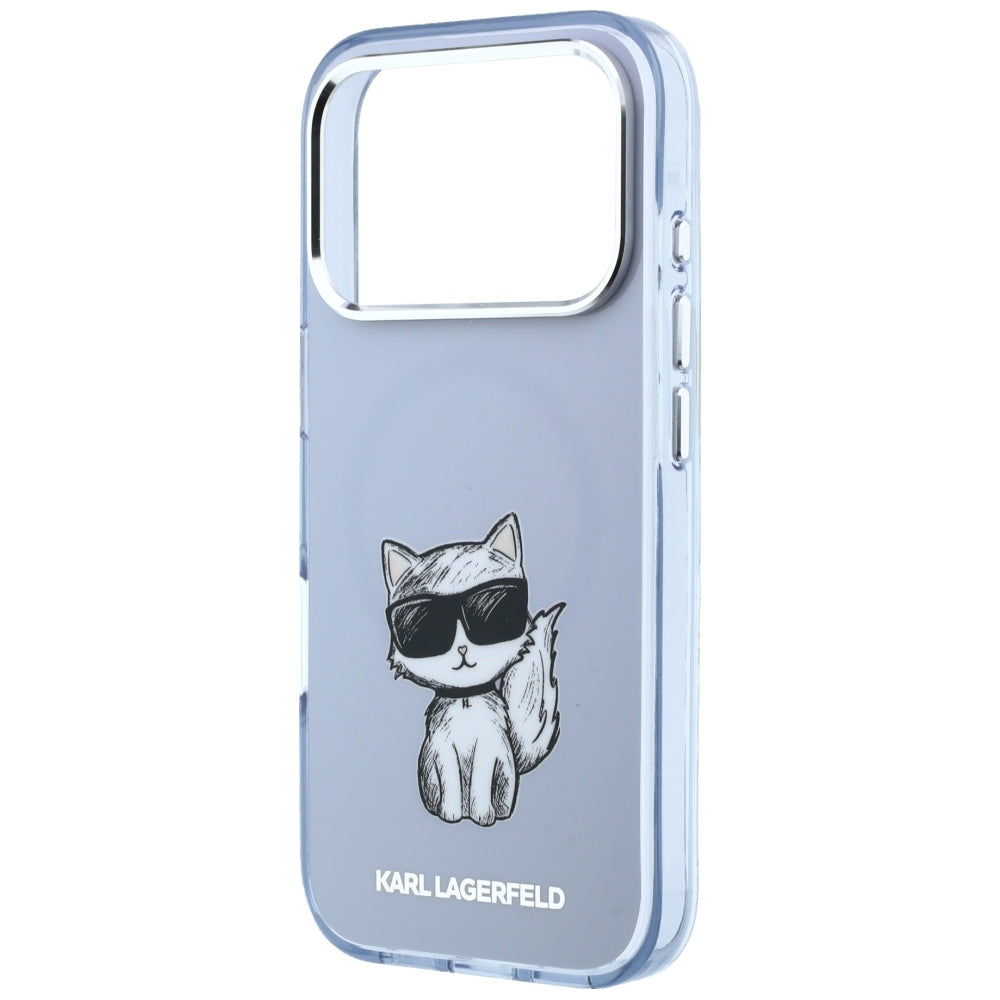 MagSafe-hoesje voor Apple iPhone 18 Pro / 17 Pro, Karl Lagerfeld, IML Choupette Body Sketch Print, Blauw