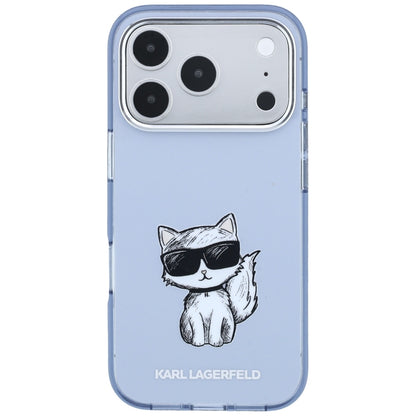 MagSafe-hoesje voor Apple iPhone 18 Pro / 17 Pro, Karl Lagerfeld, IML Choupette Body Sketch Print, Blauw