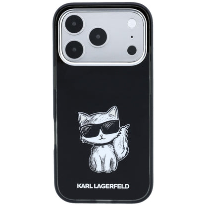 MagSafe-hoes voor Apple iPhone 18 Pro / 17 Pro, Karl Lagerfeld, IML Choupette Body Sketch Print, Zwart