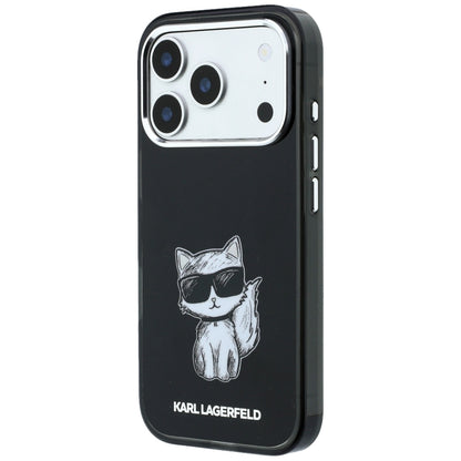MagSafe-hoes voor Apple iPhone 18 Pro / 17 Pro, Karl Lagerfeld, IML Choupette Body Sketch Print, Zwart