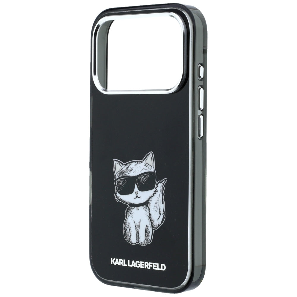 MagSafe-hoes voor Apple iPhone 18 Pro / 17 Pro, Karl Lagerfeld, IML Choupette Body Sketch Print, Zwart