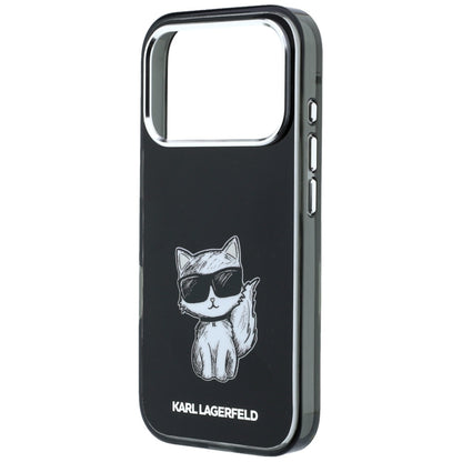 MagSafe-hoes voor Apple iPhone 18 Pro / 17 Pro, Karl Lagerfeld, IML Choupette Body Sketch Print, Zwart