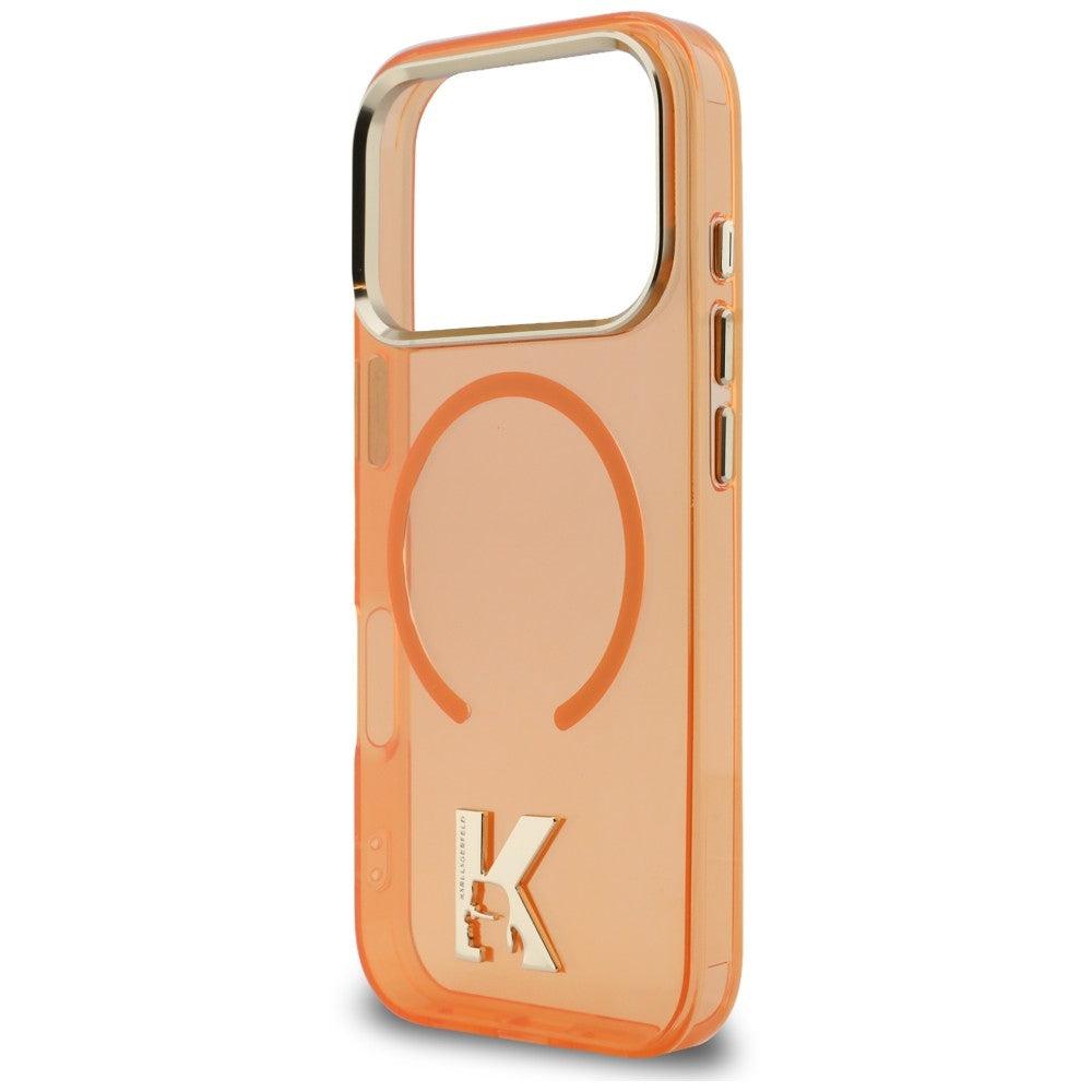 MagSafe-hoesje voor Apple iPhone 18 Pro / 17 Pro, Karl Lagerfeld, IML Karl Head Logo, oranje