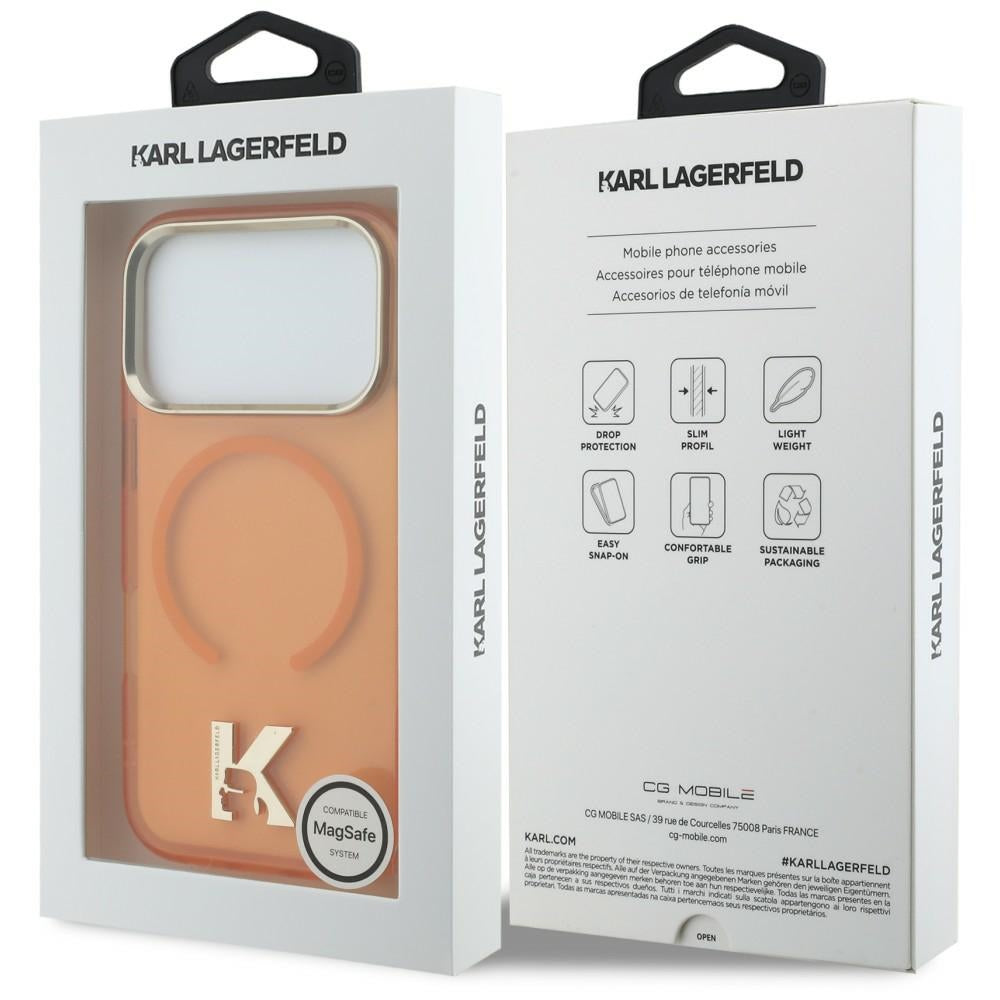 MagSafe-hoesje voor Apple iPhone 18 Pro / 17 Pro, Karl Lagerfeld, IML Karl Head Logo, oranje
