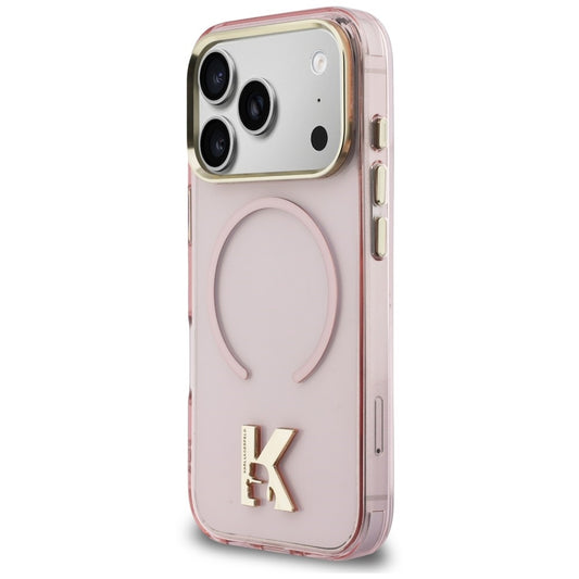 MagSafe-hoesje voor Apple iPhone 18 Pro / 17 Pro, Karl Lagerfeld, IML Karl Head-logo, roze