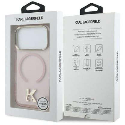 MagSafe-hoesje voor Apple iPhone 18 Pro / 17 Pro, Karl Lagerfeld, IML Karl Head-logo, roze