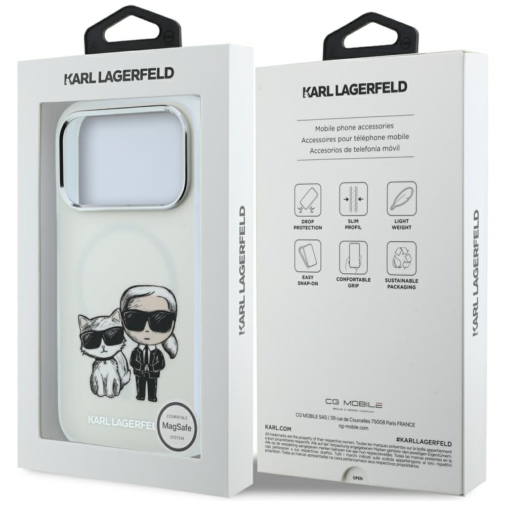 MagSafe-hoesje voor Apple iPhone 18 Pro / 17 Pro, Karl Lagerfeld, IML KC Bodies Sketch Print, Beige