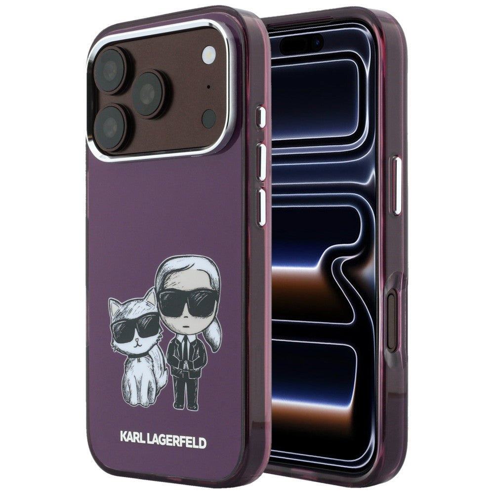 MagSafe-hoesje voor Apple iPhone 18 Pro / 17 Pro, Karl Lagerfeld, IML KC Bodies Sketch Print, Bordeaux
