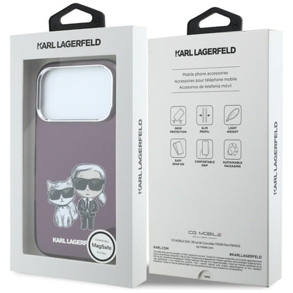 MagSafe-hoesje voor Apple iPhone 18 Pro / 17 Pro, Karl Lagerfeld, IML KC Bodies Sketch Print, Bordeaux