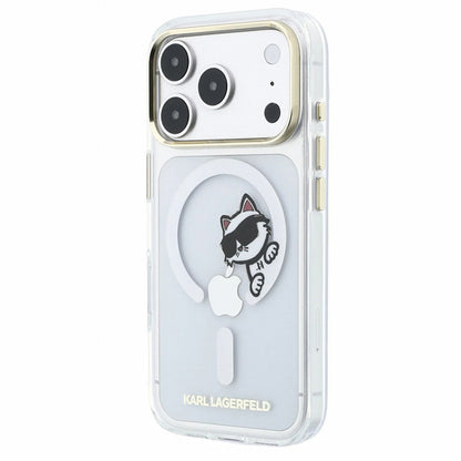 MagSafe-hoes voor Apple iPhone 18 Pro / 17 Pro, Karl Lagerfeld, IML Peekaboo Print en metalen frame, transparant