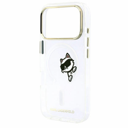 MagSafe-hoes voor Apple iPhone 18 Pro / 17 Pro, Karl Lagerfeld, IML Peekaboo Print en metalen frame, transparant