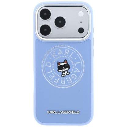 MagSafe-hoesje voor Apple iPhone 18 Pro / 17 Pro, Karl Lagerfeld, Point and Choupette Sketch, blauw