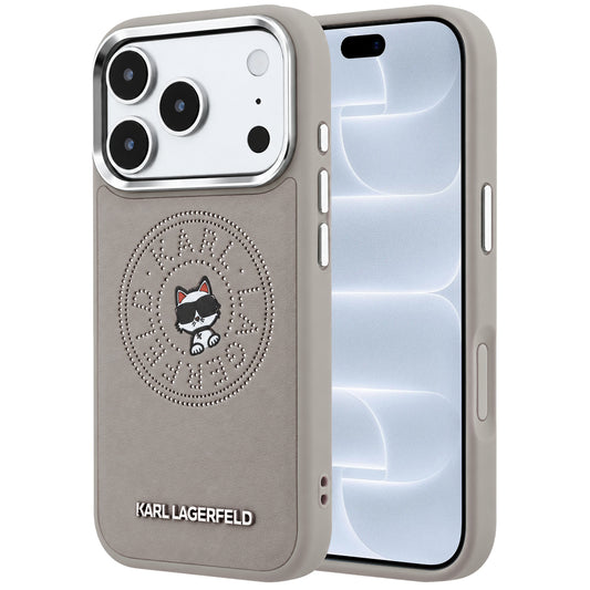 MagSafe-hoes voor Apple iPhone 18 Pro / 17 Pro, Karl Lagerfeld, Point and Choupette Sketch, Grijs