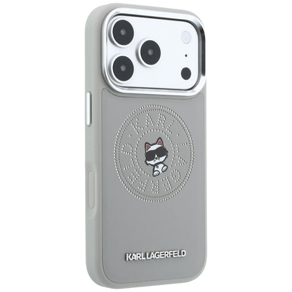 MagSafe Case for Apple iPhone 18 Pro / 17 Pro, Karl Lagerfeld, Point and Choupette Sketch, Gray