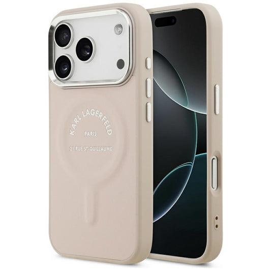 MagSafe-hoesje voor Apple iPhone 18 Pro / 17 Pro, Karl Lagerfeld, Ring Karl RSG Logo, Roze