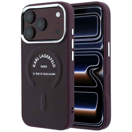 MagSafe-hoesje voor Apple iPhone 18 Pro / 17 Pro, Karl Lagerfeld, Ring Karl RSG Logo, Bordeaux