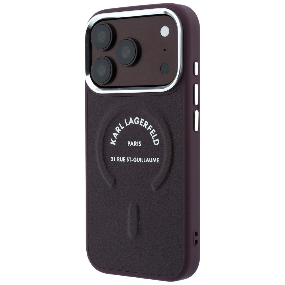 MagSafe-hoesje voor Apple iPhone 18 Pro / 17 Pro, Karl Lagerfeld, Ring Karl RSG Logo, Bordeaux