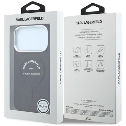 MagSafe-hoesje voor Apple iPhone 18 Pro / 17 Pro, Karl Lagerfeld, Ring Karl RSG Logo, Bordeaux