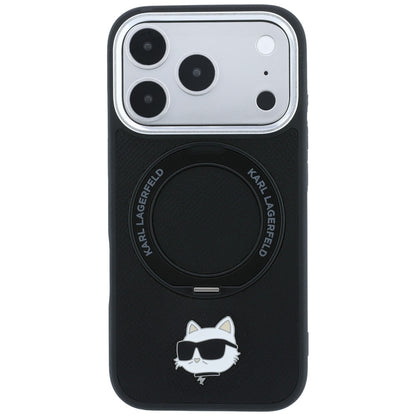 MagSafe-hoes voor Apple iPhone 18 Pro / 17 Pro, Karl Lagerfeld, Ring Stand 360 Choupette Pin, Zwart