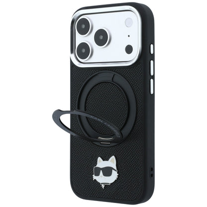 MagSafe-hoes voor Apple iPhone 18 Pro / 17 Pro, Karl Lagerfeld, Ring Stand 360 Choupette Pin, Zwart