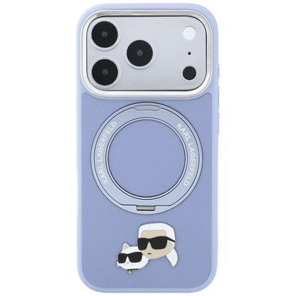 MagSafe-hoes voor Apple iPhone 18 Pro / 17 Pro, Karl Lagerfeld, Ring Stand 360 Karl & Choupette Pin, Blauw