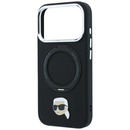 MagSafe-hoes voor Apple iPhone 18 Pro / 17 Pro, Karl Lagerfeld, Ring Stand 360 Karl Pin, Zwart