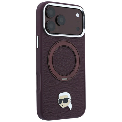 MagSafe-hoesje voor Apple iPhone 18 Pro / 17 Pro, Karl Lagerfeld, Ring Stand 360 Karl Pin, Bordeaux
